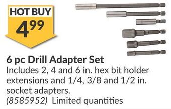 Princess Auto 6 pc drill adapter set offer