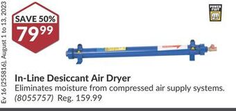 Princess Auto In-line desiccant air dryer offer