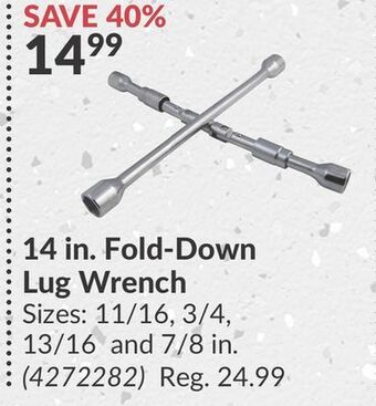 Princess Auto 14 in. fold-down lug wrench offer