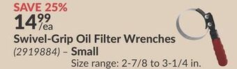 Princess Auto Swivel-grip oil filter wrenches offer