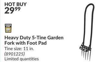Princess Auto Heavy duty 5-tine garden fork with foot pad tine offer