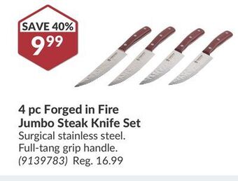 Princess Auto 4 pc forged in fire jumbo steak knife set offer