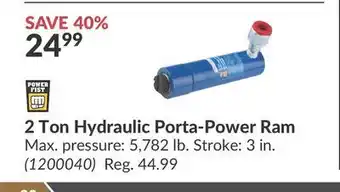 Princess Auto 2 ton hydraulic porta-power ram offer