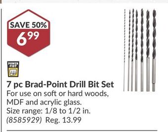 Princess Auto 7 pc brad-point drill bit set offer