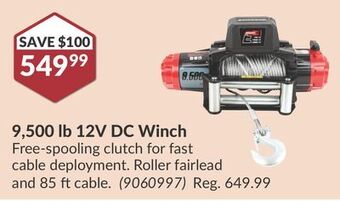 Princess Auto 9, 500 lb 12v dc winch offer