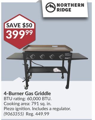 Princess Auto 4-burner gas griddle offer