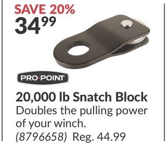 Princess Auto 20, 000 lb snatch block offer