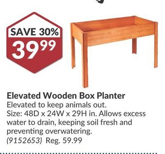 Princess Auto Elevated wooden box planter offer