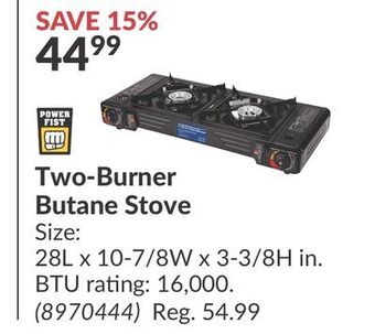 Princess Auto Two-burner butane stove offer
