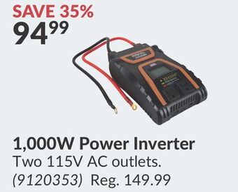 Princess Auto 1,000w power inverter offer