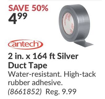 Princess Auto 2 in. x 164 ft silver duct tape offer