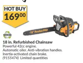 Princess Auto 18 in. refurbished chainsaw offer