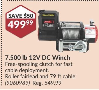 Princess Auto 7,500 lb 12v dc winch offer