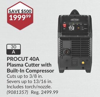 Princess Auto Procut 40a plasma cutter with built-in compressor offer