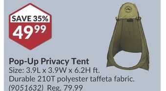 Princess Auto Pop-up privacy tent offer