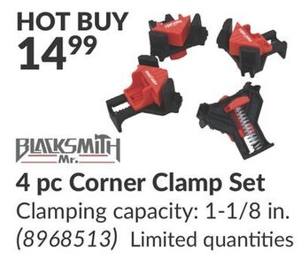 Princess Auto 4 pc corner clamp set offer