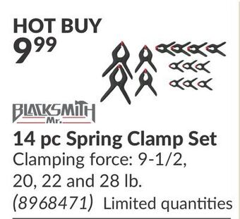 Princess Auto 14 pc spring clamp set offer