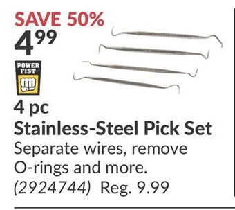 Princess Auto 4 pc stainless-steel pick set offer
