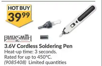 Princess Auto 3.6v cordless soldering pen offer
