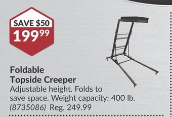 Princess Auto Foldable topside creeper offer