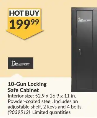 Princess Auto 10-gun locking safe cabinet offer
