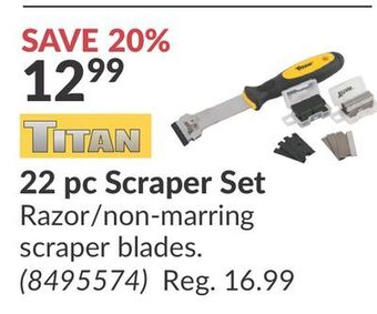 Princess Auto 22 pc scraper set offer