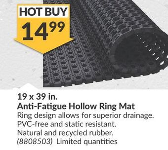 Princess Auto 19 x 39 in. anti-fatigue hollow ring mat offer