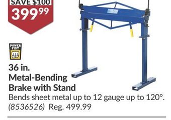 Princess Auto Metal-bending brake with stand offer