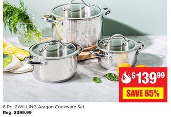 Kitchen Stuff Plus 6 pc. zwilling aragon cookware set offer