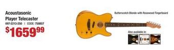 Long & McQuade Fender acoustasonic player telecaster, rosewood fingerboard - butterscotch blonde offer