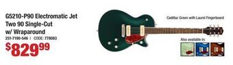 Long & McQuade Gretsch guitars g5210-p90 electromatic jet two 90 single-cut with wraparound, laurel fingerboard - cadillac green offer