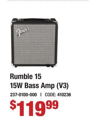 Long & McQuade Fender rumble 15 - rumble series 15 watt bass amp (v3) offer