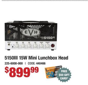 Long & McQuade Evh 5150iii 15w mini lunchbox head offer