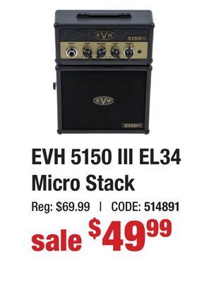 Long & McQuade Evh 5150 iii el34 micro stack offer