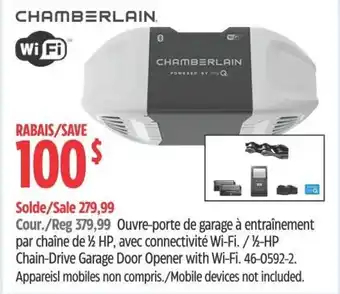 Canadian Tire 1/2-HP Chain-Drive Garage Door Opener with Wi-Fi. offer