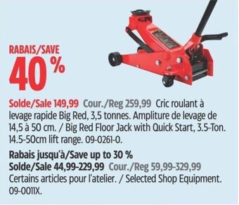 Canadian Tire Big Red Floor Jack with Quick Start, 3.5-Ton. 14.5-50cm lift range. offer
