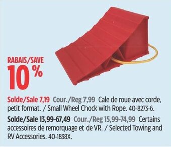 Canadian Tire Small Wheel Chock with Rope. offer