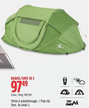 Canadian Tire Pop-Up Tent. offer