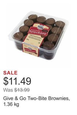 Costco Give & go two-bite brownies, 1.36 kg offer