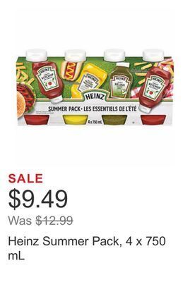 Costco Heinz summer pack, 4 x 750 ml offer