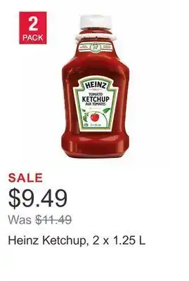 Costco Heinz ketchup, 2 x 1.25 l offer