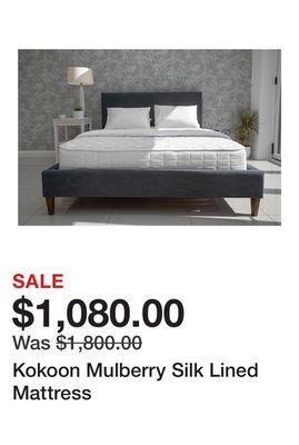 TSC Stores Kokoon mulberry silk lined mattress offer