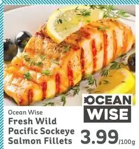 IGA Fresh Wild Pacific Sockeye Salmon Filltes 100 g offer