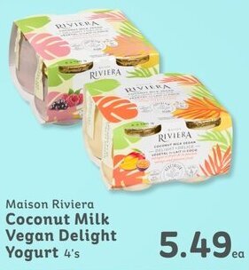 IGA Maison Riviera Coconut Milk Vegan Delight Yogurt 4's offer