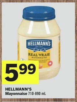 IGA HELLMANN'S Mayonnaise 710-890 mL offer