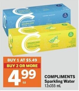 IGA COMPLIMENTS Sparkling Water 12x355 mL offer