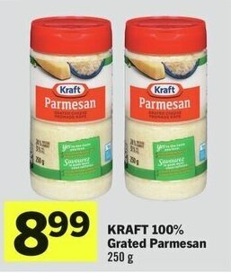 IGA KRAFT 100% Grated Parmesan 250 g offer