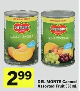 IGA DEL MONTE Canned Assorted Fruit 398 mL offer
