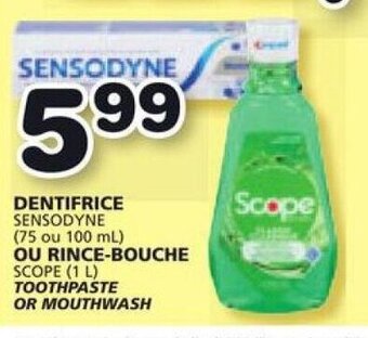 IGA DENTIFRICE SENSODYNE OU RINCE-BOUCHE offer