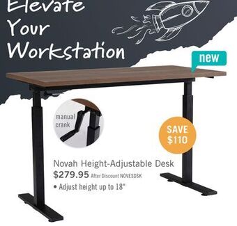 The Brick Novah height-adjustable desk offer